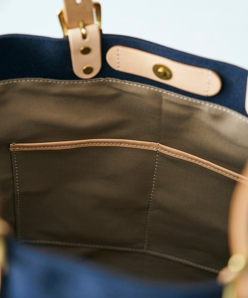 KATHARINE HAMNETT LONDON (キャサリンハムネットロンドン)の「KATHARINE HAMNETT LONDON / キャサリンハムネットロンドン <日本製> 尾道 /児島製 生地 トートバッグ(トートバッグ・メンズ・ネイビー/アイボリー・FREE)」の13枚目の写真