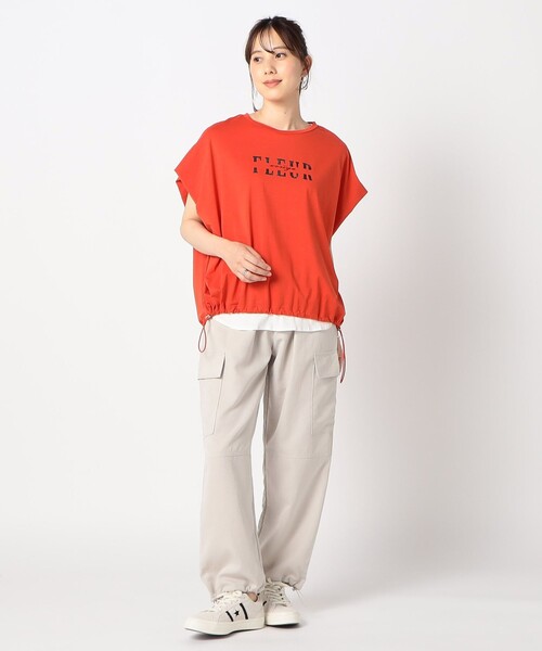 Grand PARK（グランドパーク）の「シルバー箔プリント タックショルダーカットソー（その他トップス・レディース・オレンジ/ホワイト・FREE）」の16枚目の写真