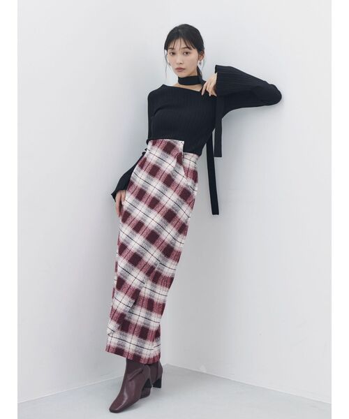 LAGUNAMOON(ラグナムーン)の「モールチェックアシメスカート(スカート・レディース・ブラウン/ボルドー・SMALL/MEDIUM)」の15枚目の写真