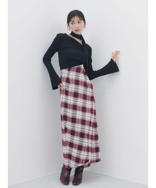 LAGUNAMOON(ラグナムーン)の「モールチェックアシメスカート(スカート・レディース・ブラウン/ボルドー・SMALL/MEDIUM)」の16枚目の写真
