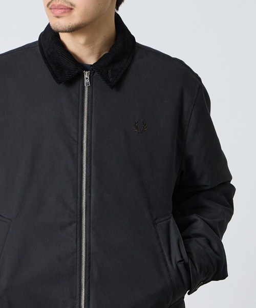 FRED PERRY（フレッドペリー）の「[FRED PERRY/フレッドペリー] ワンポイントロゴ刺繍 コットン カバンジャケット（ブルゾン・レディース・ダークグリーン/ブラック・L/M）」の22枚目の写真