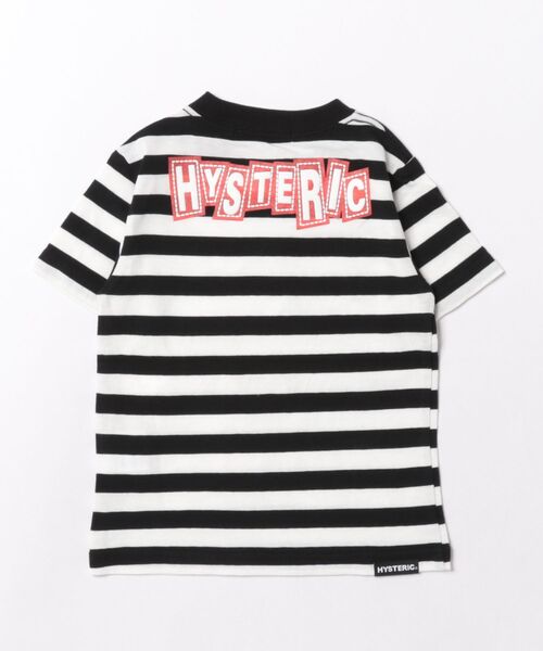 HYSTERIC MINI(ヒステリックミニ)の「PUFFY PRINT HAPPY DAYS ボーダー半袖Tシャツ(Tシャツ/カットソー・キッズ・ブラック系その他・90)」の2枚目の写真