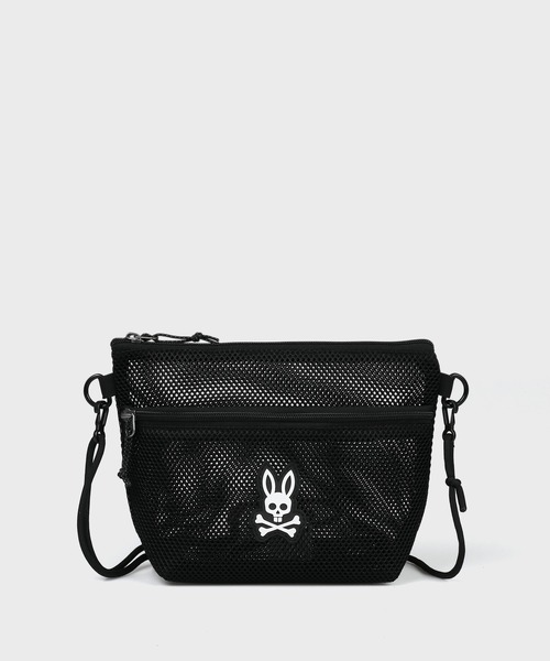 Psycho Bunny(サイコバニー)の「ラバーBUNNY メッシュミニショルダーバッグ(ショルダーバッグ・メンズ・ブラック・FREE)」の1枚目の写真