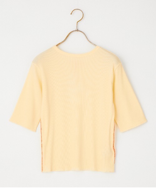 MEYAME（メヤメ）の「[MEYAME/メヤメ] ソフトリブ ハーフスリーブカットソー（Tシャツ/カットソー・レディース・クリーム/レッド/ブラック・F）」の13枚目の写真