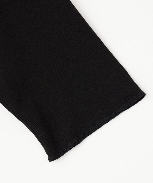 MEYAME（メヤメ）の「[MEYAME/メヤメ] ソフトリブ ハーフスリーブカットソー（Tシャツ/カットソー・レディース・クリーム/レッド/ブラック・F）」の8枚目の写真