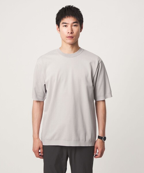 green label relaxing(グリーンレーベルリラクシング)の「ニットライク カノコ クルーネック 半袖 Tシャツ(Tシャツ/カットソー・メンズ・ライトグレー/オリーブ/ネイビー・XL/L/M/S)」の7枚目の写真