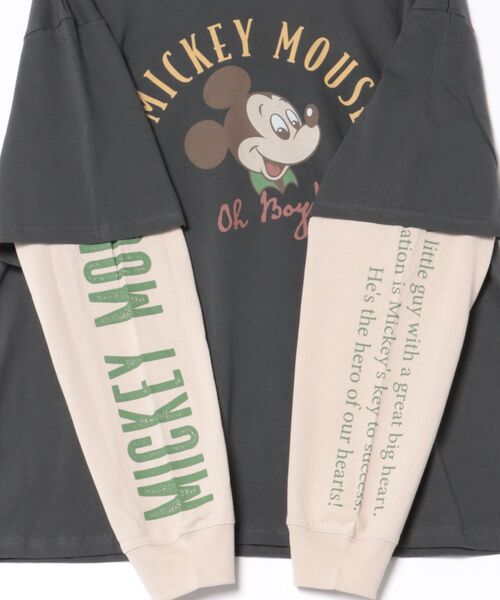Disney（ディズニー）の「2026AW Disney/ディズニー オーバーサイズ ミッキー フロント/バック/袖プリント フェイクレイヤード長袖Tシャツ ロンT レディース メンズ（Tシャツ/カットソー・メンズ・ブラック系その他/スミクロ/ホワイト系その他/オフホワイト・LL/L/M）」の8枚目の写真
