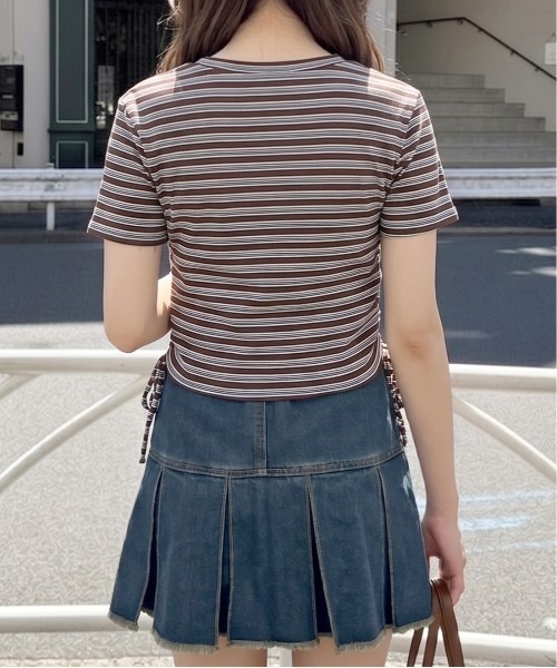 FUN(ファン)の「マルチボーダープルオーバー(Tシャツ/カットソー・レディース・レッド/ブラウン/ブラック・FREE)」の5枚目の写真