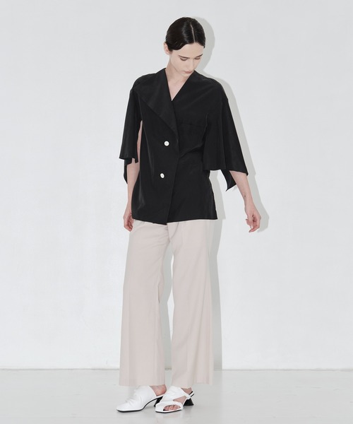 AKIRANAKA（アキラナカ）の「【AKIRANAKA/アキラナカ】Liese panel sleeve shirt BK（シャツ/ブラウス・レディース・ブラック・1）」の3枚目の写真