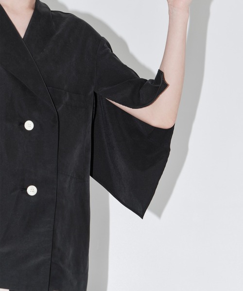AKIRANAKA（アキラナカ）の「【AKIRANAKA/アキラナカ】Liese panel sleeve shirt BK（シャツ/ブラウス・レディース・ブラック・1）」の8枚目の写真