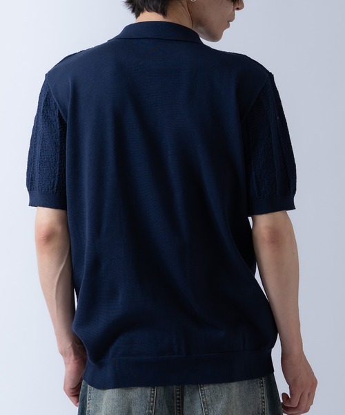 Crownor(クラウノアー)の「ニット 半袖ポロシャツ(ポロシャツ・メンズ・ネイビー/ブラック/ホワイト・LARGE/MEDIUM)」の13枚目の写真