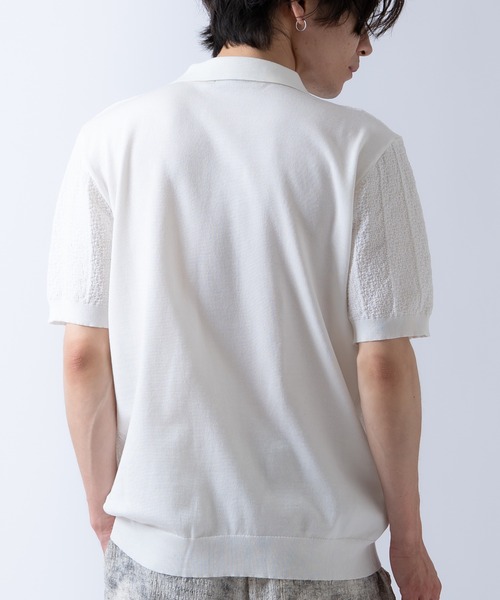Crownor(クラウノアー)の「ニット 半袖ポロシャツ(ポロシャツ・メンズ・ネイビー/ブラック/ホワイト・LARGE/MEDIUM)」の15枚目の写真
