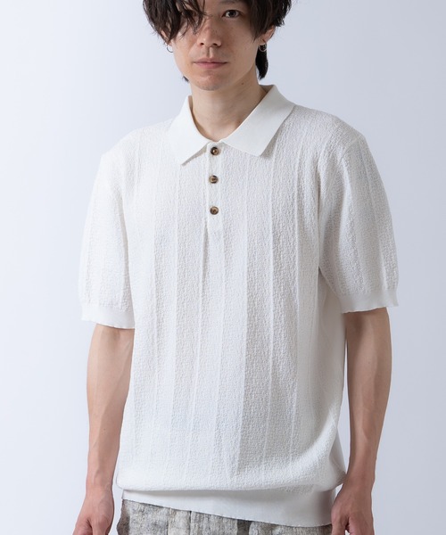 Crownor(クラウノアー)の「ニット 半袖ポロシャツ(ポロシャツ・メンズ・ネイビー/ブラック/ホワイト・LARGE/MEDIUM)」の17枚目の写真