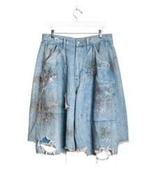 SEVESKIG | seveskig/セブシグ/BROKEN DOUBLE KNEE DENIM SHORTS(デニムパンツ)