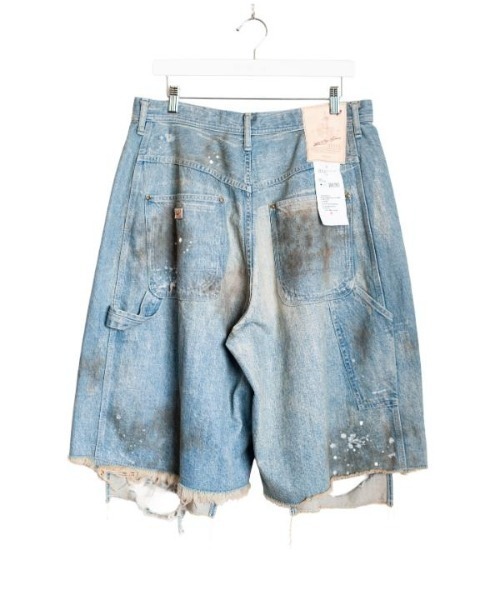 SEVESKIG(セヴシグ)の「seveskig/セブシグ/BROKEN DOUBLE KNEE DENIM SHORTS(デニムパンツ・メンズ・インディゴブルー・S/L/M)」の2枚目の写真