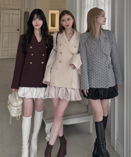 ROYAL PARTY（ロイヤルパーティー）の「Varier fleurジャケット（その他アウター・レディース・ブラック/ボルドー/ベージュ/ドット・FREE）」の5枚目の写真