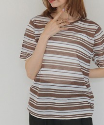 【CLEIO】シアーヤーンマルチボーダーニット SHEER YARN MULTI BORDER KNIT