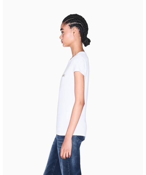 ARMANI EXCHANGE(アルマーニエクスチェンジ)の「【A|X アルマーニ エクスチェンジ】<オンライン限定>ゴールドロゴ 半袖クルーネックTシャツ/SLIM(Tシャツ/カットソー・レディース・ブラック/ホワイト・X-SMALL/X-LARGE/SMALL/MEDIUM/LARGE)」の9枚目の写真