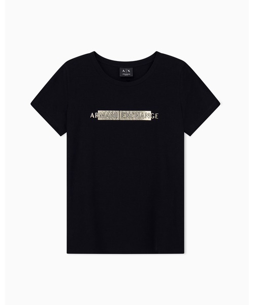 ARMANI EXCHANGE(アルマーニエクスチェンジ)の「【A|X アルマーニ エクスチェンジ】<オンライン限定>ゴールドロゴ 半袖クルーネックTシャツ/SLIM(Tシャツ/カットソー・レディース・ブラック/ホワイト・X-SMALL/X-LARGE/SMALL/MEDIUM/LARGE)」の6枚目の写真