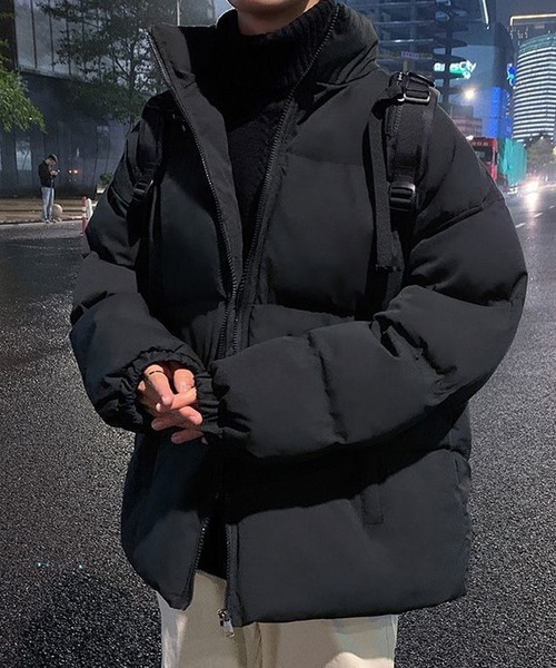 WESTBOY(ウエストボーイ)の「Y2K オーバーサイズ スタンドカラー パファーダウンジャケット WO26W5HOT07(ダウンジャケット/コート・メンズ・ベージュ/ブラック・L/M)」の2枚目の写真
