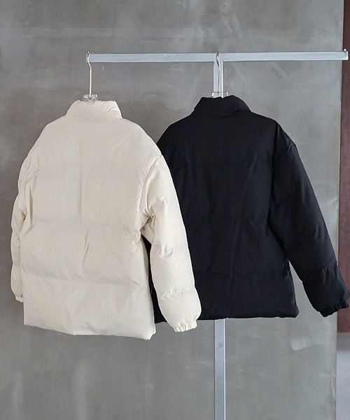 WESTBOY(ウエストボーイ)の「Y2K オーバーサイズ スタンドカラー パファーダウンジャケット WO26W5HOT07(ダウンジャケット/コート・メンズ・ベージュ/ブラック・L/M)」の14枚目の写真