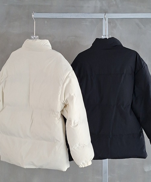 WESTBOY(ウエストボーイ)の「Y2K オーバーサイズ スタンドカラー パファーダウンジャケット WO26W5HOT07(ダウンジャケット/コート・メンズ・ベージュ/ブラック・L/M)」の17枚目の写真