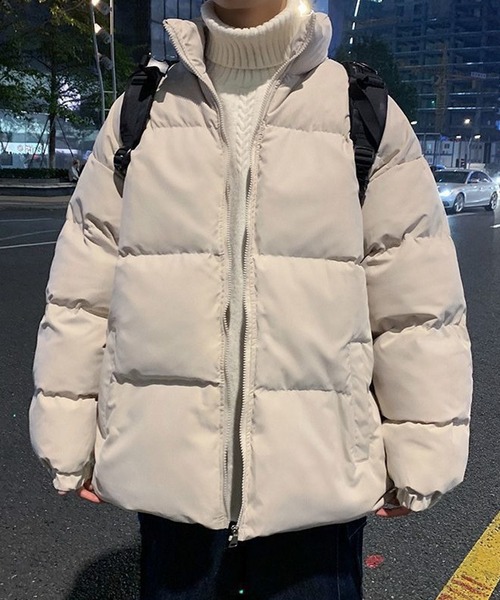 WESTBOY(ウエストボーイ)の「Y2K オーバーサイズ スタンドカラー パファーダウンジャケット WO26W5HOT07(ダウンジャケット/コート・メンズ・ベージュ/ブラック・L/M)」の3枚目の写真