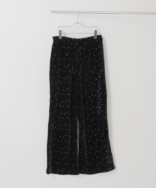 Couture d'adam(クチュールドアダム)の「COUTURE D’ADAM (クチュール ド アダム) Glitter Velvet イージー パンツ(その他パンツ・メンズ・ブラック・42/40)」の1枚目の写真