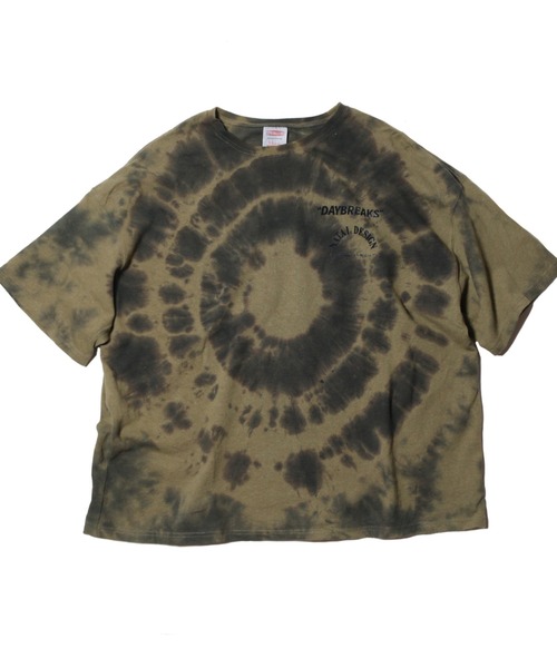 NATAL DESIGN(ネイタルデザイン)の「HEMP WIDE TEE PRINTED DAYBREAKS 2 D.Y.E ver.(Tシャツ/カットソー・メンズ・ピンク/オリーブ/パープル/ブラック/ライトブルー/スミクロ/ブルー・LARGE/X-LARGE/MEDIUM)」の3枚目の写真