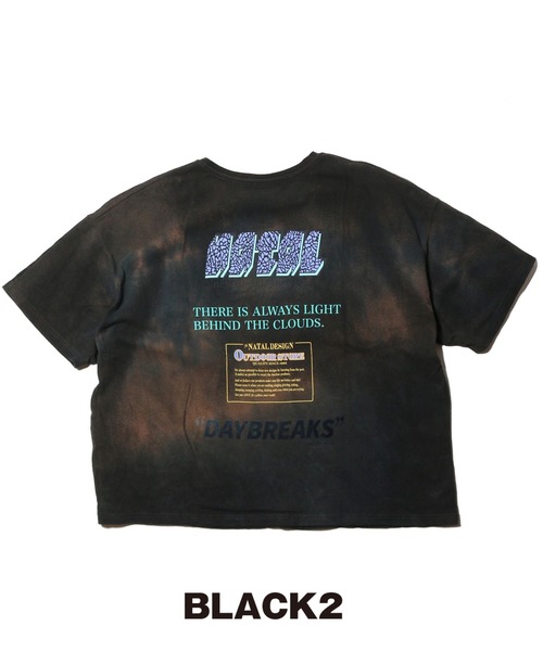 NATAL DESIGN(ネイタルデザイン)の「HEMP WIDE TEE PRINTED DAYBREAKS 2 D.Y.E ver.(Tシャツ/カットソー・メンズ・ピンク/オリーブ/パープル/ブラック/ライトブルー/スミクロ/ブルー・LARGE/X-LARGE/MEDIUM)」の2枚目の写真