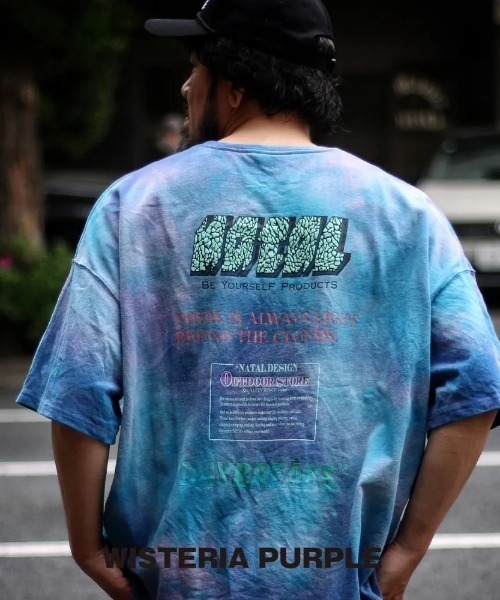NATAL DESIGN(ネイタルデザイン)の「HEMP WIDE TEE PRINTED DAYBREAKS 2 D.Y.E ver.(Tシャツ/カットソー・メンズ・ピンク/オリーブ/パープル/ブラック/ライトブルー/スミクロ/ブルー・LARGE/X-LARGE/MEDIUM)」の14枚目の写真