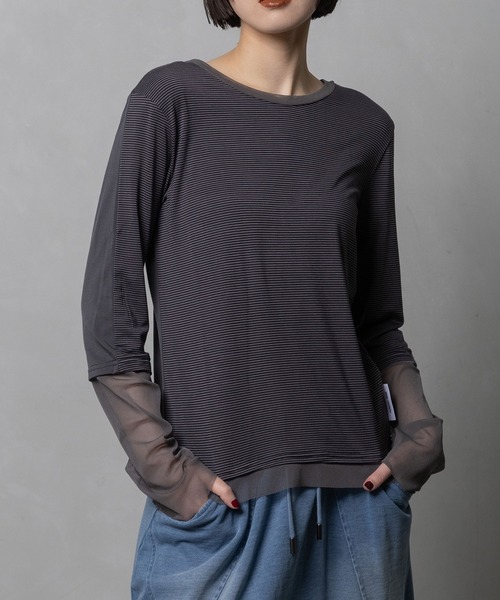 MARECHAL TERRE(マルシャルテル)の「【前後着用可】2Way シアーインナー(Tシャツ/カットソー・レディース・ブラック系/グレー系/ブラック/オフホワイト/ネイビー系・MEDIUM)」の5枚目の写真