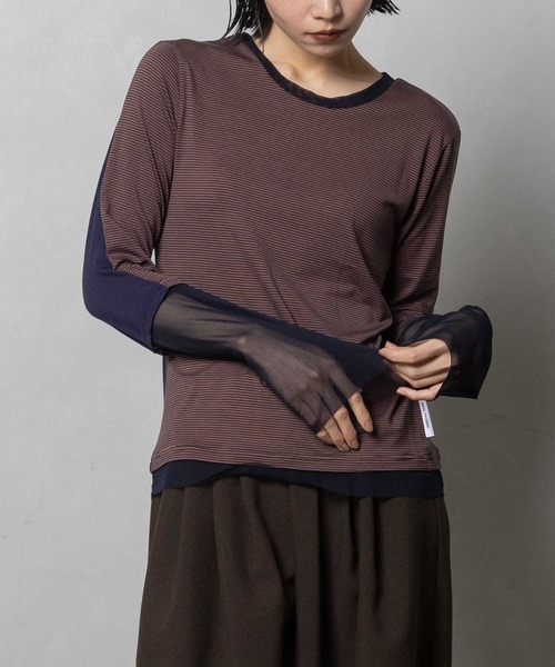 MARECHAL TERRE(マルシャルテル)の「【前後着用可】2Way シアーインナー(Tシャツ/カットソー・レディース・ブラック系/グレー系/ブラック/オフホワイト/ネイビー系・MEDIUM)」の1枚目の写真