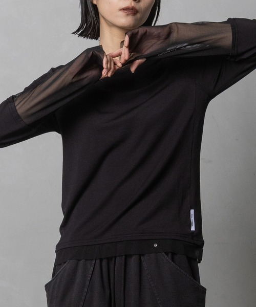 MARECHAL TERRE(マルシャルテル)の「【前後着用可】2Way シアーインナー(Tシャツ/カットソー・レディース・ブラック系/グレー系/ブラック/オフホワイト/ネイビー系・MEDIUM)」の3枚目の写真