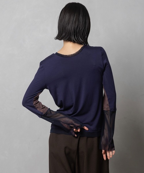 MARECHAL TERRE(マルシャルテル)の「【前後着用可】2Way シアーインナー(Tシャツ/カットソー・レディース・ブラック系/グレー系/ブラック/オフホワイト/ネイビー系・MEDIUM)」の7枚目の写真