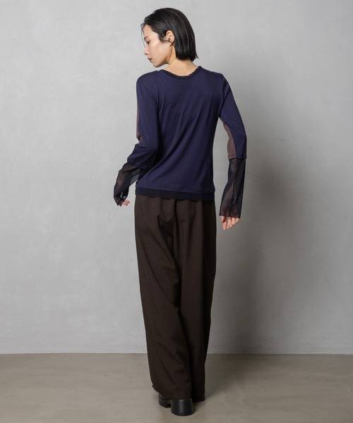 MARECHAL TERRE(マルシャルテル)の「【前後着用可】2Way シアーインナー(Tシャツ/カットソー・レディース・ブラック系/グレー系/ブラック/オフホワイト/ネイビー系・MEDIUM)」の8枚目の写真