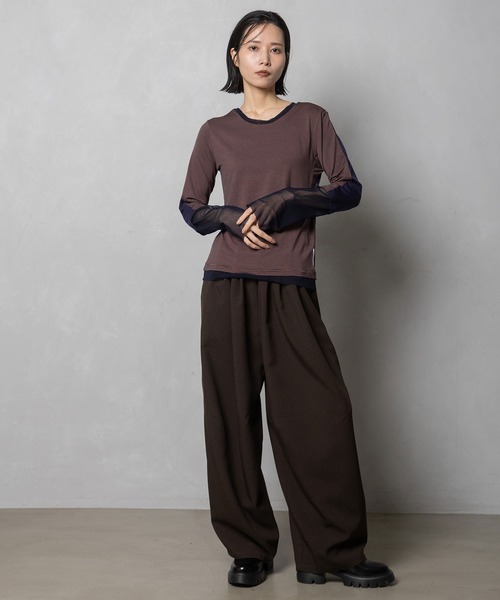 MARECHAL TERRE(マルシャルテル)の「【前後着用可】2Way シアーインナー(Tシャツ/カットソー・レディース・ブラック系/グレー系/ブラック/オフホワイト/ネイビー系・MEDIUM)」の10枚目の写真