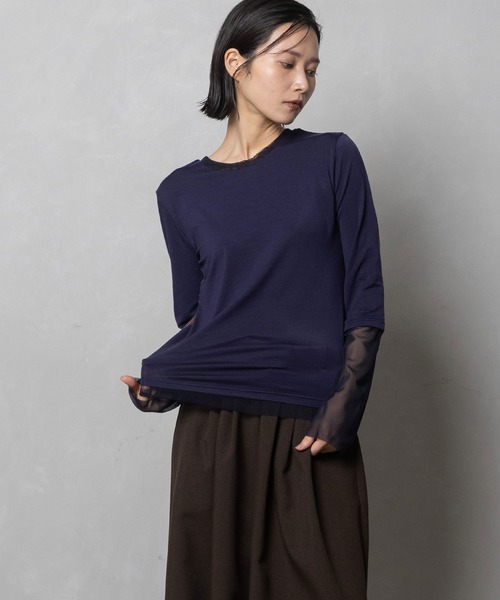 MARECHAL TERRE(マルシャルテル)の「【前後着用可】2Way シアーインナー(Tシャツ/カットソー・レディース・ブラック系/グレー系/ブラック/オフホワイト/ネイビー系・MEDIUM)」の12枚目の写真