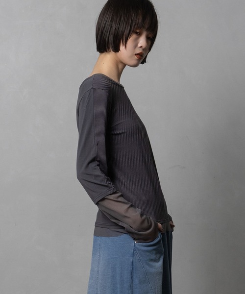 MARECHAL TERRE(マルシャルテル)の「【前後着用可】2Way シアーインナー(Tシャツ/カットソー・レディース・ブラック系/グレー系/ブラック/オフホワイト/ネイビー系・MEDIUM)」の16枚目の写真