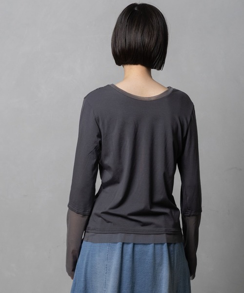 MARECHAL TERRE(マルシャルテル)の「【前後着用可】2Way シアーインナー(Tシャツ/カットソー・レディース・ブラック系/グレー系/ブラック/オフホワイト/ネイビー系・MEDIUM)」の17枚目の写真