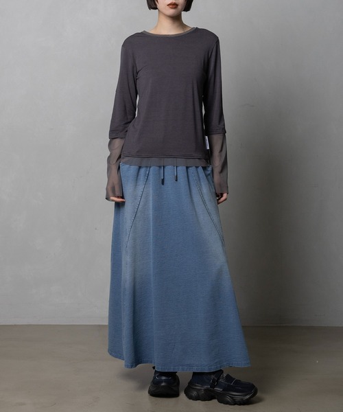 MARECHAL TERRE(マルシャルテル)の「【前後着用可】2Way シアーインナー(Tシャツ/カットソー・レディース・ブラック系/グレー系/ブラック/オフホワイト/ネイビー系・MEDIUM)」の20枚目の写真