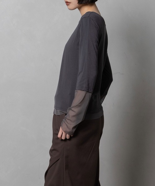 MARECHAL TERRE(マルシャルテル)の「【前後着用可】2Way シアーインナー(Tシャツ/カットソー・レディース・ブラック系/グレー系/ブラック/オフホワイト/ネイビー系・MEDIUM)」の22枚目の写真