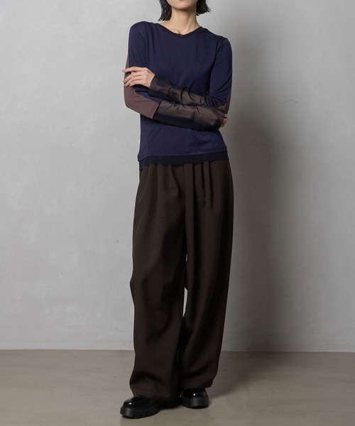 MARECHAL TERRE(マルシャルテル)の「【前後着用可】2Way シアーインナー(Tシャツ/カットソー・レディース・ブラック系/グレー系/ブラック/オフホワイト/ネイビー系・MEDIUM)」の11枚目の写真