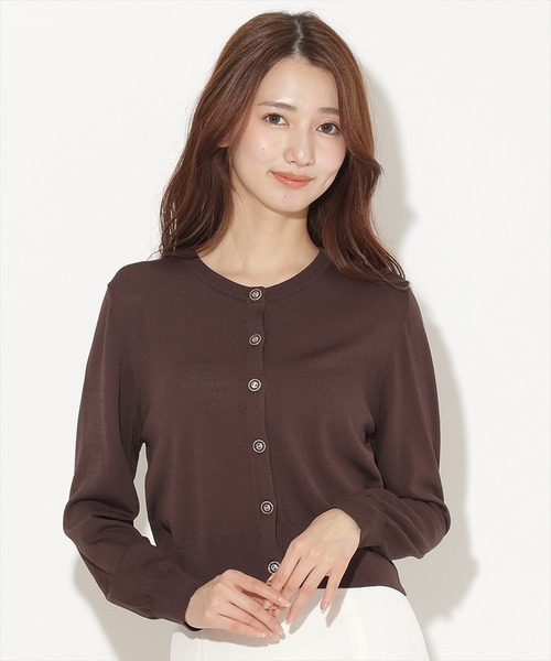 AND COUTURE(アンドクチュール)の「【UVカット】クルーネックカーディガン(カーディガン/ボレロ・レディース・イエロー/ピンク/ブラック/ブラウン・FREE)」の3枚目の写真