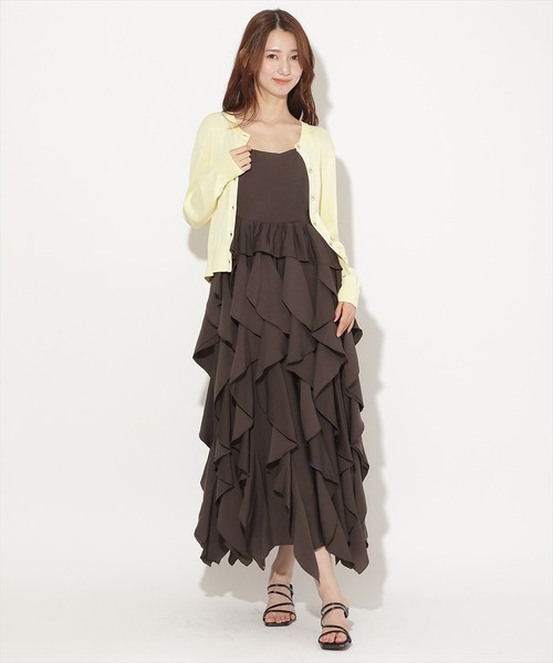 AND COUTURE(アンドクチュール)の「【UVカット】クルーネックカーディガン(カーディガン/ボレロ・レディース・イエロー/ピンク/ブラック/ブラウン・FREE)」の22枚目の写真