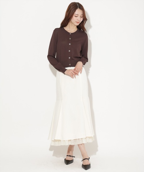 AND COUTURE(アンドクチュール)の「【UVカット】クルーネックカーディガン(カーディガン/ボレロ・レディース・イエロー/ピンク/ブラック/ブラウン・FREE)」の11枚目の写真