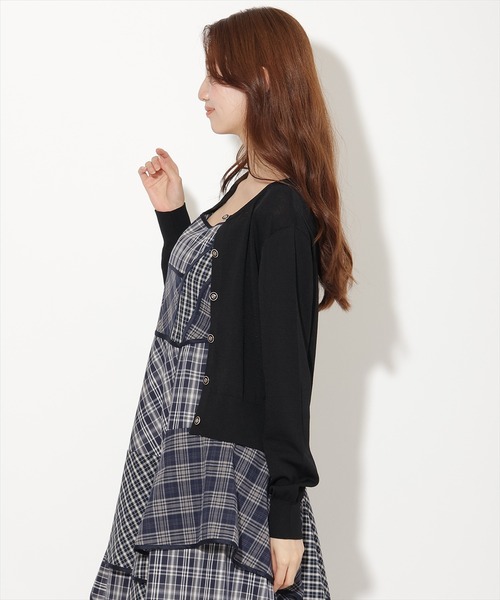 AND COUTURE(アンドクチュール)の「【UVカット】クルーネックカーディガン(カーディガン/ボレロ・レディース・イエロー/ピンク/ブラック/ブラウン・FREE)」の6枚目の写真