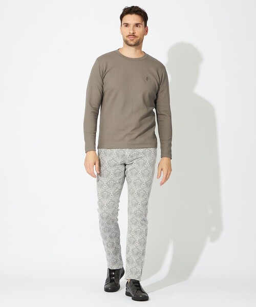 EPOCA UOMO(エポカウォモ)の「編み柄ジャカードカットソー(Tシャツ/カットソー・メンズ・グレー系その他/ブラック/ホワイト/ブラウン系その他6・46/48)」の6枚目の写真