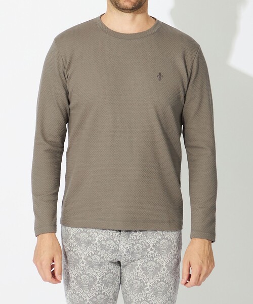EPOCA UOMO(エポカウォモ)の「編み柄ジャカードカットソー(Tシャツ/カットソー・メンズ・グレー系その他/ブラック/ホワイト/ブラウン系その他6・46/48)」の9枚目の写真
