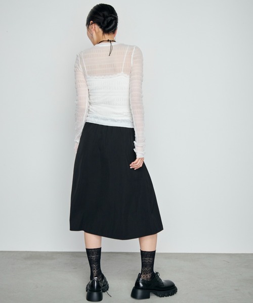 Haze Reverie（ヘイズレヴァリー）の「シャーリングシアートップス（Tシャツ/カットソー・レディース・ホワイト/ブラック/ブラウン・FREE）」の13枚目の写真